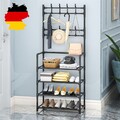 Kleiderständer Garderobenständer Kleiderstange Mit 4 Ablagen + Schuhablage DHL