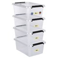 Aufbewahrungsbox mit Deckel 4er Set Kunststoffbox Stapelbox Lagerbox Regalbox
