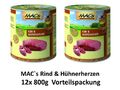 MACs Cat Rind & Hühnerherzen | 12x 800g Katzenfutter