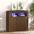 Sideboard Kommode Highboard mit RGB-LED-Leuchte Schrank Anrichte Beistellschrank