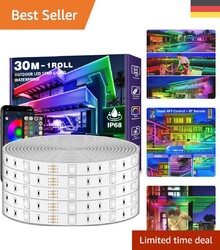 30M RGB LED Lichtband,  für Außenbereiche, Mit App-Fernsteuerung