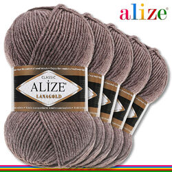 Alize 5 x 100 g Lanagold Wolle Garngemisch Universal Wolle & Acryl 52 Farben