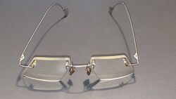 HIOL Brillengestell silber rahmenlos flexible Bügel