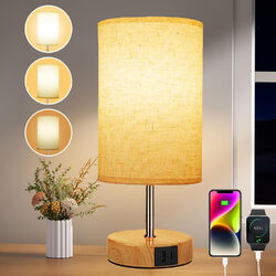 LED Nachttischlampe Touch Dimmbar Tischlampe Schreibtischlampe mit Ladefunktion