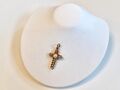 Authentic Tiffany & Co. 18K Gold 750 Pearl Cross Pendant Charm Top Rare Vintage