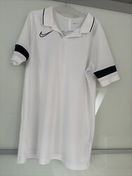 Tolles Nike Kinder Shirt weiß / schwarz Polo-Shirt XL 158-170 wie neu Trikot