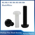 Nylon Kunststoff Linsenkopfschraube Kreuzschlitz Schwarz/Weiß M2 M3 M4 M5 M6 M8 