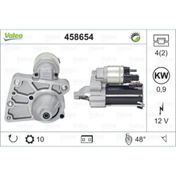 VALEO Starter 0.9 KW passend für Peugeot 207 CC 1.6 16V 1.4 Citroën C3 II 458654