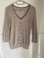 H&M Strickjacke Leichte Jacke Jäckchen Grau M 38 S 36 Häkeloptik