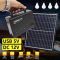 Tragbare Powerstation Solar Generator LED Solarpanel Ladegerät mit Camping Lampe