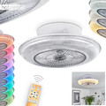 LED Decken Ventilator Fernbedienung dimmbar Wohn Schlaf Zimmer Lampen RGB Weiß 
