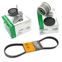Keilrippenriemen+Spanner+Freilauf Set für Audi A3 A4 A5 Seat VW Golf 6PK1026 534