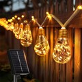 LED Solar Lichterkette außen Lampe Glühbirnen Beleuchtung Balkon Garten Dekor