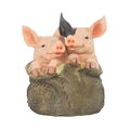 Gartenfigur Schweine Ferkel im Sack Schweinchen Babe Gartendekoration Deko Figur