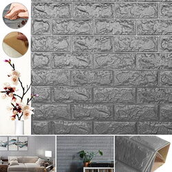 10-50X 3D TAPETEN SELBSTKLEBEND STEINOPTIK WANDPANEELE ZIEGELSTEIN WANDAUFKLEBER