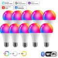 1-10x Wifi Smart Glühbirne Bulb Lampe RGB LED E27 15W Dimmbar Alexa Google Home