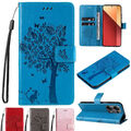 Handy Hülle Schutz Tasche Cover Flip Case Kartenfach Wallet Etuis Bumper Blumen