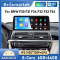12.3'' Android 14 Autoradio CarPlay 64GB GPS Navi DAB+ Für BMW 3/4er F30-F36 NBT