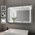 LED Spiegelschrank 3türig Badezimmerspiegel Badschrank mit Beleuchtung Steckdose