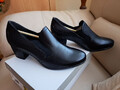 Jana Damen Schuhe Pumps Blockabsatz Leder Slip-on Schwarz NEU - Gr. 41