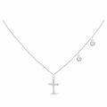 Collier Kreuz Halskette Anhänger Silber 925 Zirkonia Rhodiniert Edel Kreuz Neu