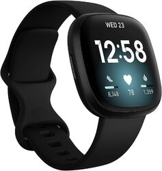 Fitbit Versa 3 Aktivität Fitness Tracker HRM GPS Schlaf schwarz gut + CHRGR
