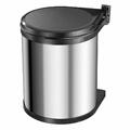 Hailo Einbaumülleimer Compact-Box M, Abfalleimer Mülleimer Edelstahl Schwarz 15L