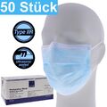 ABENA® Medizinischer Mundschutz OP-Masken 3-lagig BLAU Typ IIR Maske 50 Stück