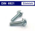 Flanschschraube Bundschraube M5 M6 M8 M10 - Sechskant Edelstahl V2A A2 - DIN6921