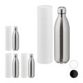 4 x Thermo Trinkflasche, Isolierflasche, Vakuumflasche 1 Liter, Edelstahl silber