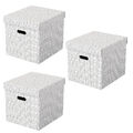 3 Esselte Home Aufbewahrungsboxen 33,0 l weiß 32,0 x 36,5 x 31,5 cm