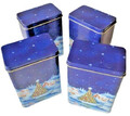4x Metalldose Weihnachtsdose Keksdose Gebäckdose Advent Plätzchendose Dose Box