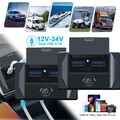 2Stk 12V Auto Dual USB Typ-C Ladegerät Buchse Einbau Steckdose für RV KFZ DE