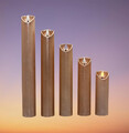 LED Kerzen XXL 5er Set Echwachskerzen mit Flackereffekt + Timer Rosè Metallic