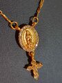 Halskette in Gold Christen Jesus Kreuz Religion Heiliger Gott mit Steinen