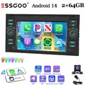64GB Carplay Für Ford Focus Transit MK7 C S-Max Android 15 Autoradio GPS Nav Kam