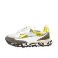 HIDNANDER Damen Sneaker Schuhe Low Top Sportschuhe THREEDOME Weiß Leder 40 Neu
