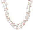 Perlenkette echt Silber 925 Sterlingsilber Perlen mehrreihig 61 cm Damen Kette