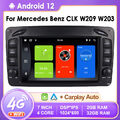 7" Android 12 Autoradio GPS Für Mercedes Benz C/CLK/G Klasse W203 W209 W463 Vito