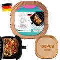 100X Backpapier für Friteuse Heißluftfritteuse Grill Backofen Air fryer 24X24 cm
