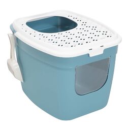 (B-WARE) Katzentoilette Katzenklo mit Einstieg vorne und oben 54 x 44 x 41 cm 