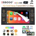 Für Ford Focus Fiesta C S Max Transit DAB+ 64G Android 14 Autoradio Carplay Navi