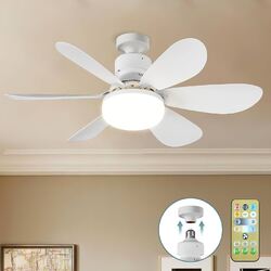 Deckenventilator mit Beleuchtung Fernbedienung LED Deckenlampe Wohn Zimmer 52cm