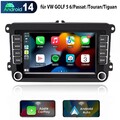 Android15 Carplay 7" Chat GPT Autoradio GPS Für VW GOLF 5 6 Tiguan Touran Passat