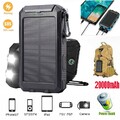 Solar Powerbank 30000mAh Wasserdicht Tragbar Externer Batterie Handy Ladegerät