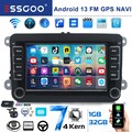DAB+ Autoradio Android 14 Carplay 1+32G Für VW GOLF 5 6 Passat Polo GPS Navi KAM