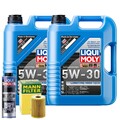 Motoröl 5W30 LIQUI MOLY Longtime High Tech 10L +MANN Ölfilter +Spülung