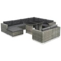 10-Gartenmöbelset Sitzgruppe Gartenset Lounge Poly Rattan Sitzgarnitur Essgruppe