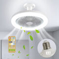 Deckenventilator mit Licht und Fernbedienung LED Deckenleuchte Fan 30W E27 Lampe