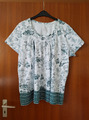 Sheego Casual weiß/grün Blumen EUR 52/54 Kurzarm T-Shirt Tunika Bluse TOP